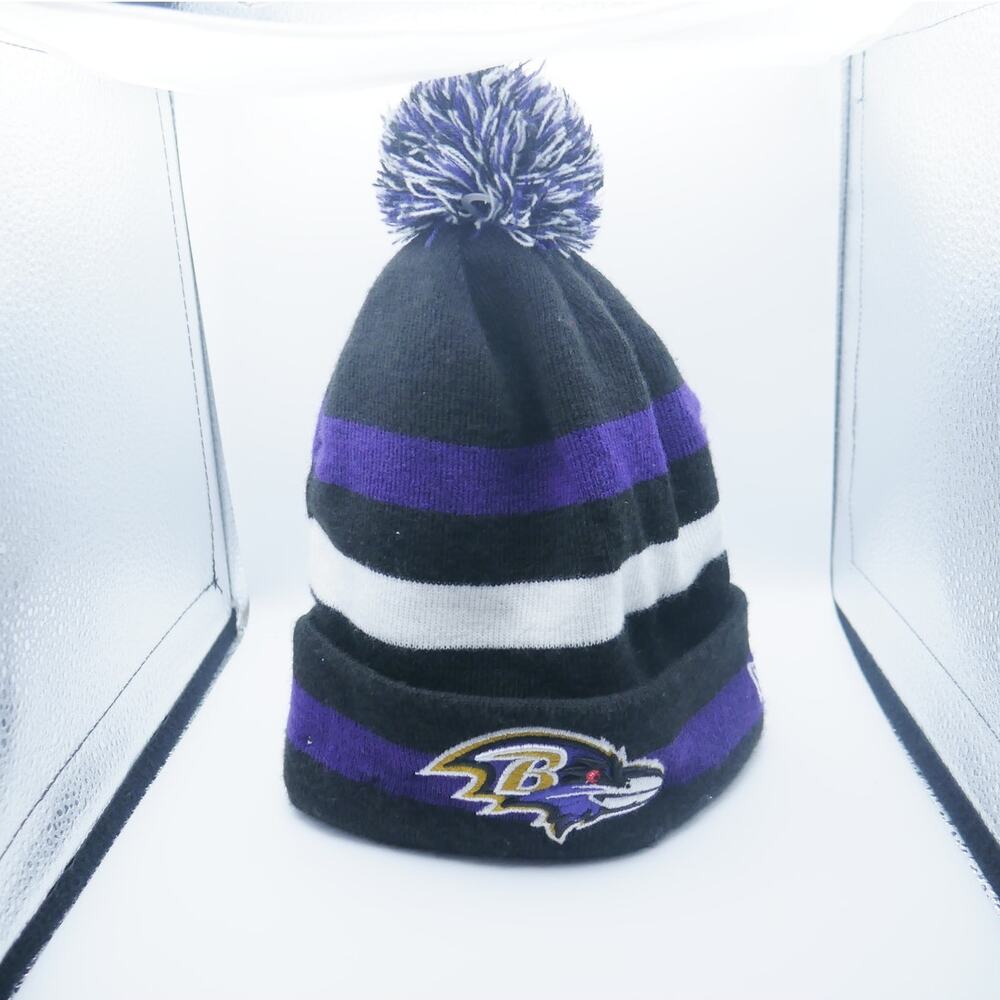Authentic New Era Baltimore Ravens On Field Sport Knit Beanie Cold Weather Hat